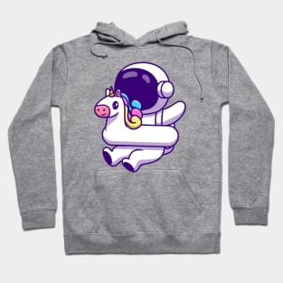 Cute Astronaut Wearing Unicorn Swimming Tires Hoodie